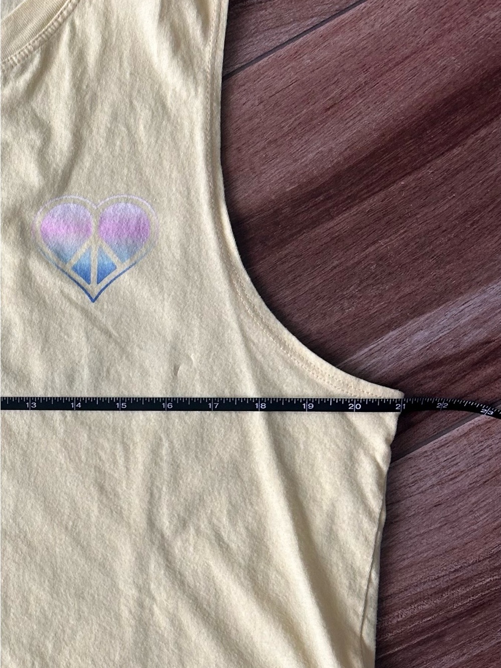 Med Spiritual Gangster Pastel Yellow Muscle Tank w/Heart Peace Sign PEACE LOVE - Picture 8 of 10